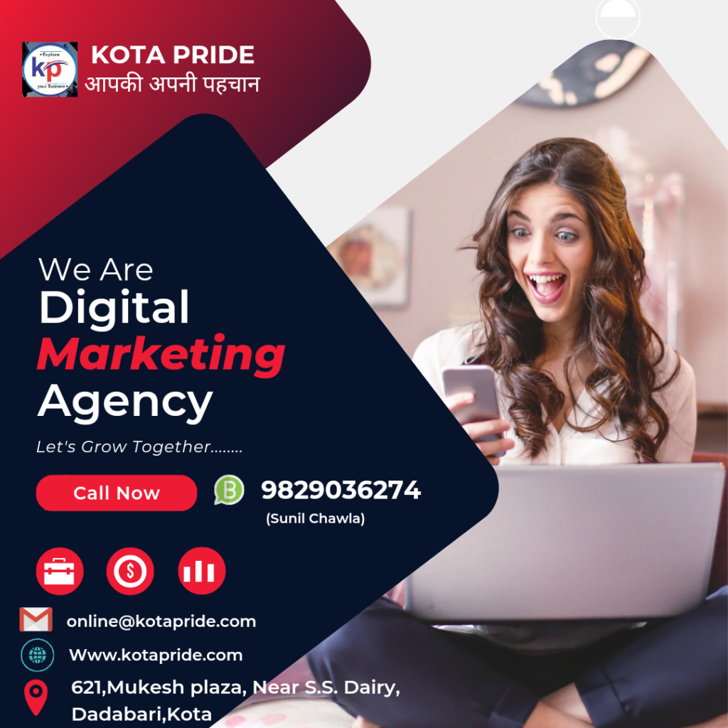 Kota Pride - Digital Marketing Agency Facebook Ads to help reaching the right people and Targetted goals. Select the right budget for your business.
Amplifier Marketing Business Strategy with Ignition Classified marketing
www.growonlinebusiness.in Build a Relationship with Your Audience and Customers Facebook Marketing Packages exclusively designed to help our clients reach their marketing goals with our Facebook Advertising Campaigns.
We Are Here To Grow Your Business With social Media Facebook Promotions, Marketing, Advertisements and Many More Strategies For Your Company Or Business.
As You Want To Know More About Social Media Marketing Especially "Facebook Marketing And Advertisements".
Find the right audience on Facebook We also create an organic Facebook marketing strategy and design high-quality and Good content Facebook posts to increase engagement on the Facebook page.
1 Months Advertisement Plans
✔ Boost Post -
✔ Call Advertising -
✔ "Your Locality" Ads -
✔ Video Advertising -
✔ Lead Generation Ads -
Pricing: 16000/- Month Paid Ads- Rs 24000 per month
Total Package per Month- Rs.40,000
Pricing: 45000/- Quarterly Paid Ads- Rs 72000 per month
Total Package per Quarterly- Rs.1,17,000